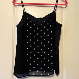 Navy polka dot BR dress cami NWT